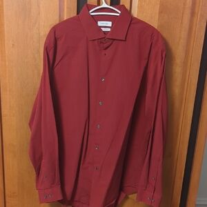 Calvin Klein Men's Rich Red Dress Shirt